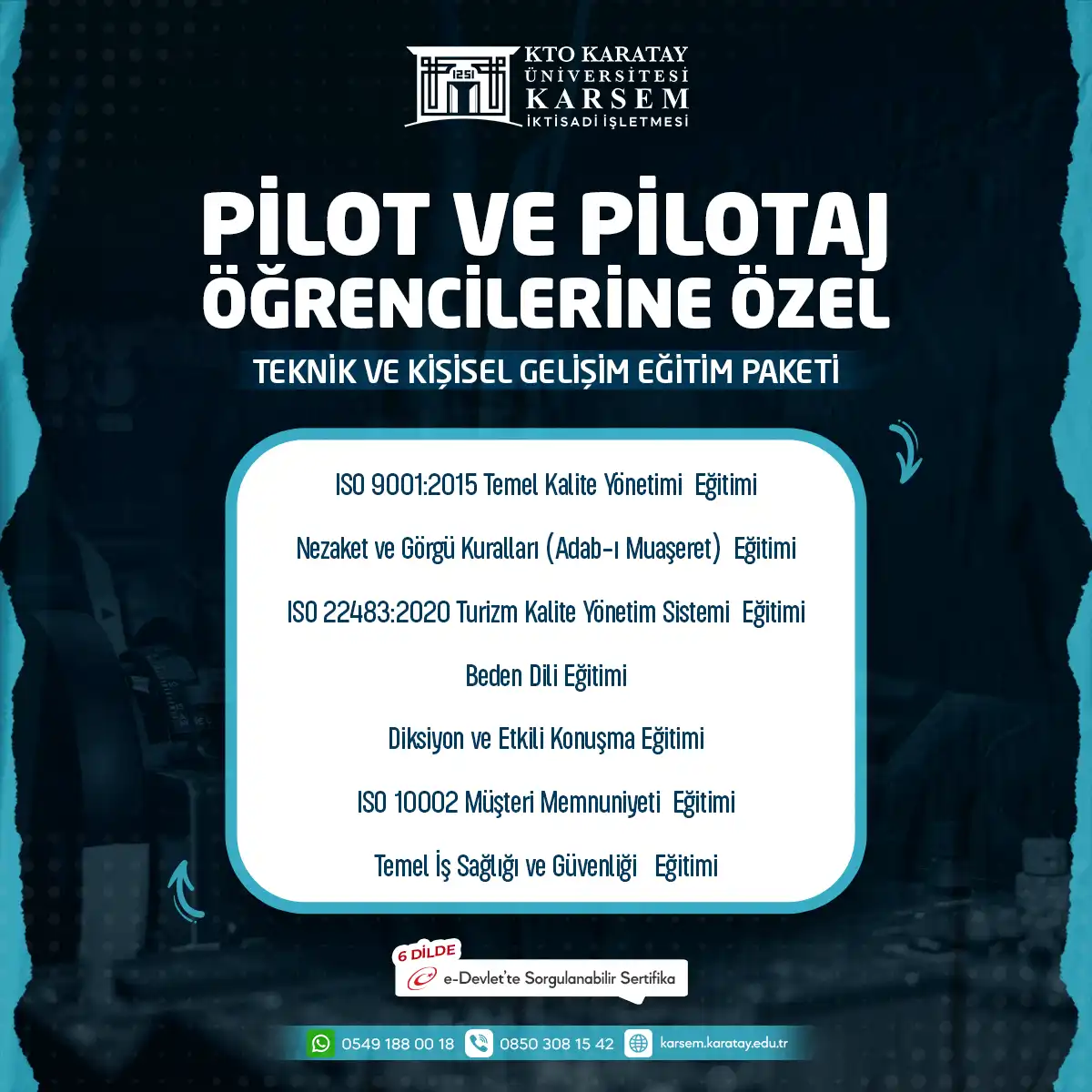 Pilot ve Pilotaj Öğrencilerine Özel Teknik ve Kişisel Gelişim